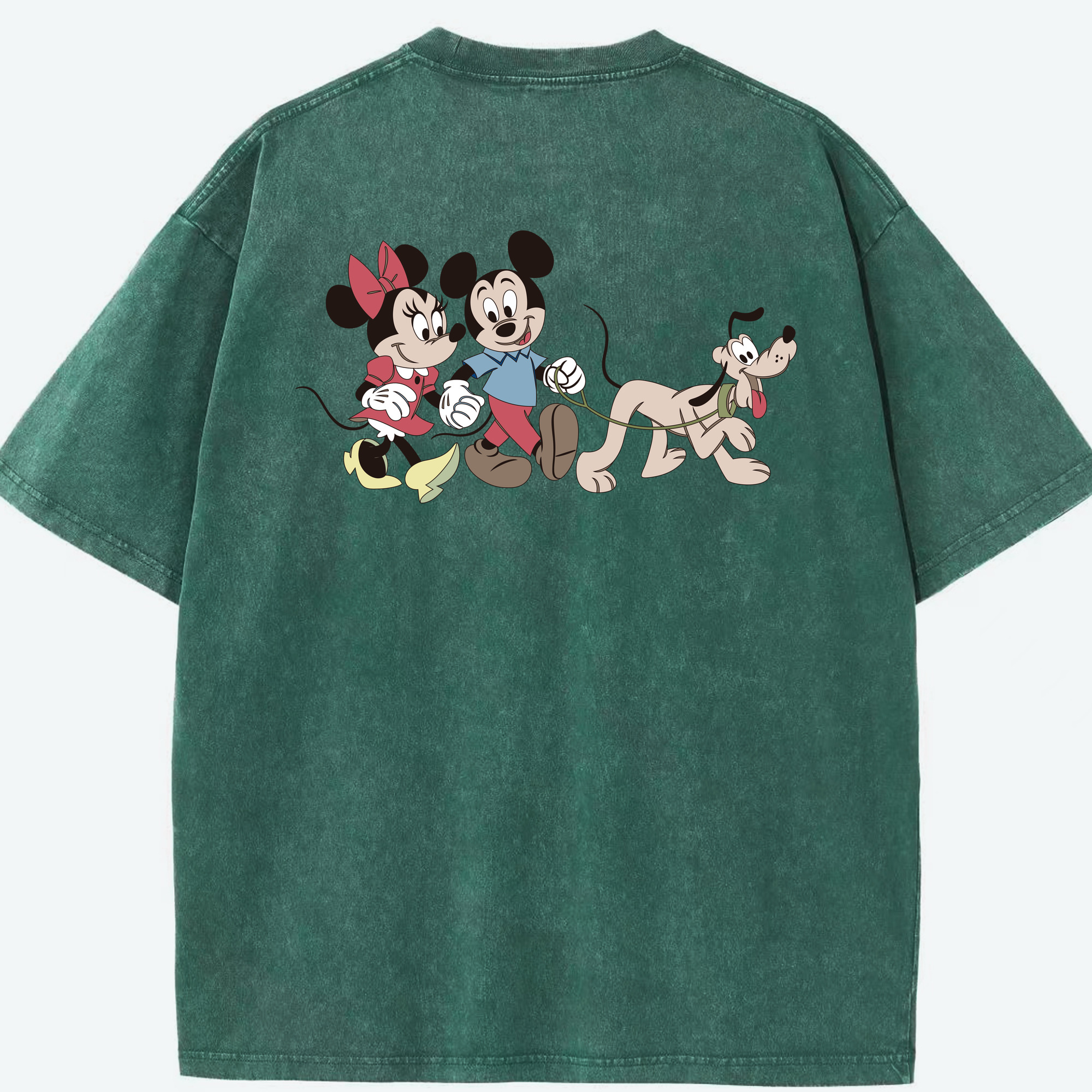 （画像用） ミッキーマウス Mickey Mouse 綿100% ヴィンテージ風 半袖Tシャツ（背面プリント）